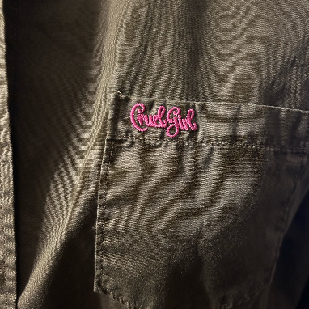 Cruel Girl chocolate brown Blouse with Pink Logo